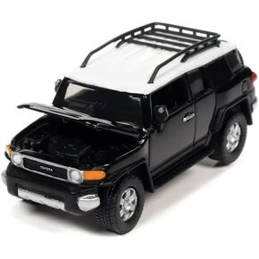 2007 FJ Cruiser Black Diamond with White Top and Roofrack Classic Gold Collection Series Limited Edition 1/64 Diecast Model Car by Johnny Lightning JLCG030-JLSP278B