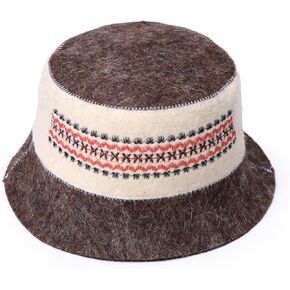 Ukrainian Wool Sauna Hat for Men and Women Ukrainian Ornament Red Vyshyvanka Protect Hair - Sauna Cap for Men - Banya Hat for Men - Felt Wool Headdress Handmade