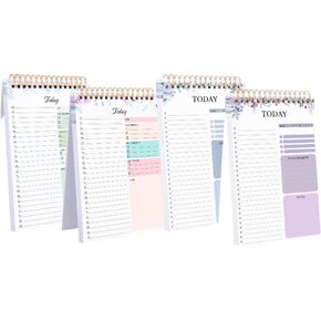 2 حزم لاستخدام القائمة المفكرة ، 208 صفحة تماما لاستدراج قائمة ملاحظات A5 Daily Daily Planpad مع غطاء شفاف وقائمة مراجعة المهام اللوازم المدرسية المكتب المنزلي ، الأرجواني والأزرق والأخضر والوردي