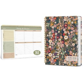 Weekly To Do List Notepad with 52 Undated Sheets and Academic Planner 2025-2026