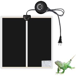 KABASI Timer Reptile Heat Pad with 7 Level Temperature Adjustment, Non-Adhesive 20W 16.5x11 in Reptile Terrarium Warmer Heat Mat Under Tank Heat Pad for Reptiles Gecko Turtle Tortoise Snake Lizard