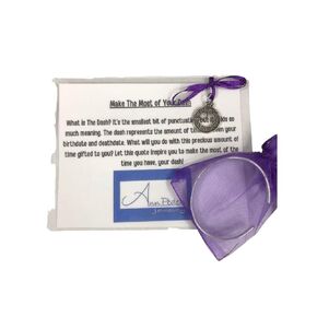 Make the most of your dash- Inspirational Handstamped cuff bracelet, comes with laminated story card