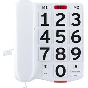 Home Littuition Big Button Phone لسماع الهاتف وضعف بصريًا لكبار السن مع رينجر بصوت عالٍ إضافي