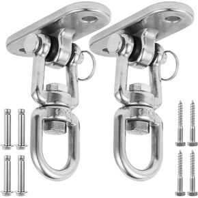 2PCS2000 رطل السعة الحمل 304 الفولاذ المقاوم للصدأ قوس أرجوحة شرفة أدوات معلقة kit 180 درجة مئوية الدوران الأمامي والخلف و 360 درجة مئوية التناوب لمجموعة الأرجوحة ، الملعب ، أرجوحة اليوغا ، والمزيد