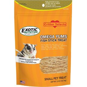 التغذية الغريبة Omega Yums Fish Stick Treat for Sugar Gliders | كلها طبيعية ومصنوعة من الأسماك الحقيقية (1)