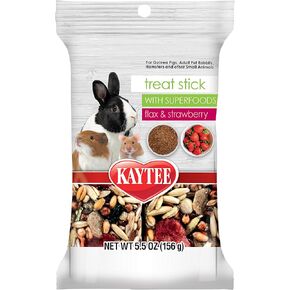 Kaytee Small Animal Treat Stick with Superfoods, Strawberry & Flax Seed, 5.5 oz