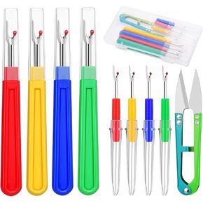 ZMAAGG Seam Ripper, 4 Big and 4 Small Stitch Remover Tools, Seam Rippers for Sewing, Thread Remover Tool with Thread Snip, Storage Box