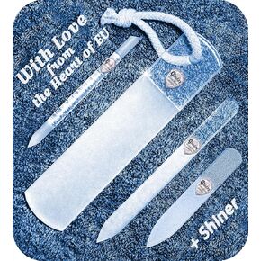 ملف الأظافر الزجاجي التشيكي الأصلي الذي تم تعيينه بواسطة Gladzy - Remover Remover Foot Rasp ، عصا Manicure Puticle ، مصنوعة من سطح الحصباء المحفورة ، مجموعة أدوات رعاية الأظافر المهنية ، مصنوعة في الاتحاد الأوروبي
