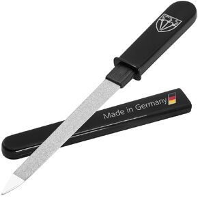 3 Swords Germany - جودة العلامة التجارية مزدوجة الجوانب (Fine & Corense) ملف الأظافر الجيب المعدني من الياقوت (قطعة واحدة) ، مصنوعة في Solingen Germany