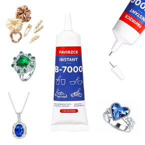 1.7fl oz/50ml B7000 Glue for Jewelry Craft: Bond Staring Staring ، TIP واضحة ودقة - متعددة الأغراض لفن الراين ، فن الكريستال GEM GLASS FLAST