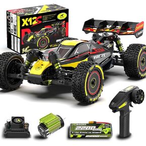 RLAARLO 1/12 سيارات RC بدون فرش للبالغين ، الحد الأقصى 50 ميلاً في الساعة RC عربات التي تجرها الدواب ، جميع التضاريس عالية السرعة التحكم عن بعد هواية السيارة على الطرق الوعرة RC شاحنة وحش 4x4 مع بطارية 3S
