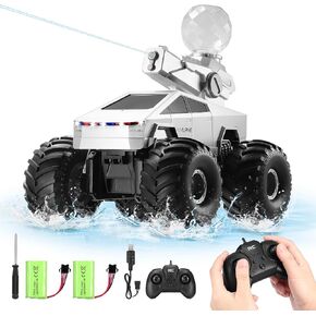 Cybertruck RC Car, 1:16 Cyber Truck Remote Control Car, 2.4GHz Amphibious Remote Control Monster Truck Cybertruck Toys, 4WD All-Terrain Waterproof Off-Road Pickup RC Vehicle with Water Squirt