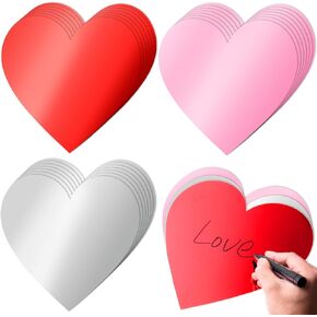 MixTeach 36Pcs Large Heart Cutouts 10 Inch Valentine’s Day Heart Foil Paper Heart Shape Die Cut for Classroom Bulletin Board Decor Kids’ Love and Peace School Craft Projects(Red, Silver, Pink, Purple)