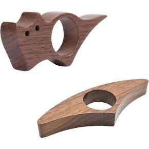 2 PCS Walnut Book Page Holder ، حامل صفحة كتاب الإبهام ، هدايا قارئ الكتب المصنوعة يدويًا للنساء ، الديدان الكتب ، عشاق الكتب ، أصحاب الصفحات للقراءة (صغيرة)