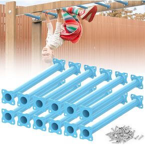 16.5 بوصة القرد بقانات طقم ملعب Monkey Bar Bar Rungs for Backyard Indoor Outdoor Kids Metal Monkey Bars Swing Set Set Playsets (Light Blue ، 12 Pcs)