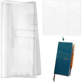 Clear Cover متوافق مع Hobonichi Weeks ، 8.03 × 7.78 بوصة - واقي مخطط PVC شفاف ، وأكمام بلاستيكية متينة لأجهزة الكمبيوتر المحمولة والكتب (2PC)