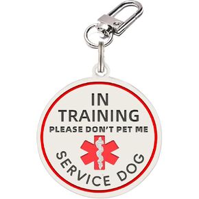 Service Dog in Training Tags for Harness, in Training Service Dog ID Tags,Double Side Engraved Protected Easily Attach to Dog Collar, Harness (Medium-1.18 inch)