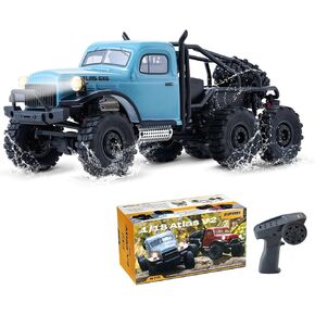 EAZYRC FMS Atlas 6x6 1/18 RC Crawler RTR- Waterproof Rock Crawler with 6x6 All-Wheel Drive, LED Lights, and Realistic Design, RC Rock Crawler 4x4,RC Truck Gifts for Adults (RED)