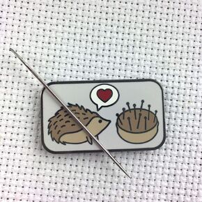 Hedgehog Pincushion Love Enamel Needle Minder