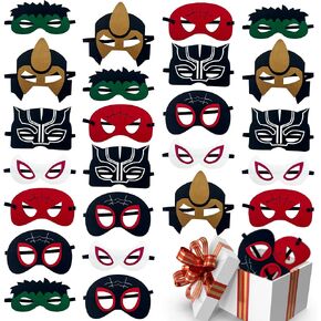 24 Spider Team and Amazing Friends Felt Masks for Kids Birthday Party Favors, Soft & Adjustable Superhero Costume Masks, Inspired by Spider Superhero, Fun Playset for Boys & Girls, Halloween & Events