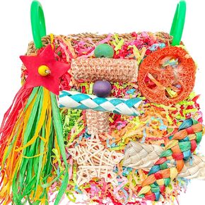 ألعاب الببغاء ، Tyotrbs Bird Toys Conure Grass Mat Budgie Shredder Hanging مجموعة Cockatiel علف ألعاب الببغاء تسلق الجدار الملحقات القفص للطيور الصغيرة للطيور الصغيرة