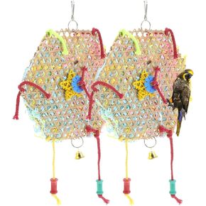 2 PCS ألعاب ببغاء الطيور ، الطيور معلقة ألعاب التقطيع علف ، ألعاب الطيور ، إكسسوارات قفص الطيور ، ألعاب القفص لببغاء الببغاء Cockatiel