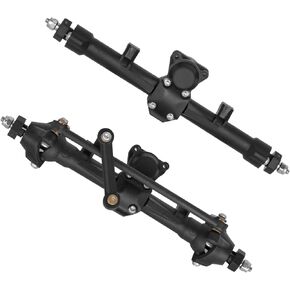 Steering Axle Front & Rear Axles Set Original Straight & Steering Axles for SCX24 AX24 Deadbolt JLU C10 Bronco Gladiator Axial 1/24 RC Crawler, Plastic Assembled Portal Axle Replacement for AXI31609