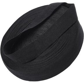 PH PandaHall 21.9 Yards Black Bias Binding Tape Flat Elastic Stretch Strap 0.8 inch Sewing Elastic Straps Polyester Elastic Edge Cords for Sewing Garment Hats Pants Dress Gift Wrapping DIY Crafts