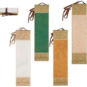 4 Pcak Mini Semi Cooked Calligraphy Hanging Scroll, Blank Hanging Vintage Scroll, Blank Semi-Cooked Calligraphy Scroll for Art Painting Calligraphy Writing