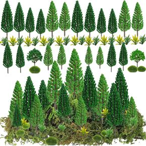 30 Pieces Model Trees Mixed 1.7-6 inch Fake Miniature Trees and Artificial Moss Rocks Diorama Architecture Mini Tress for Crafts Building Model Railway Scenery Landscape Supplies