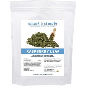 SmartPak Smart & Simple Raspberry Leaf | ملحق الفرس المزاج الحصان | أوراق كاملة عضوية | مكون واحد | ملحق الخيول | 56 حصص | حقيبة 0.5 رطل