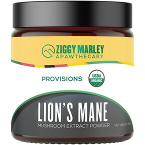 Organic Lions Mane Mushroom Powder for Dogs & Cats – Support Cognition – USDA Organic Fruiting Body Extract, 45 Servings in a Resealable Jar