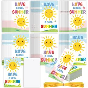 Janlaugh 120 Pcs End of School Year Gift Tags Have a Cool Summer Paper Gift Tags with String Sunshine Teacher Appreciation Present Tags for Gift Wrapping Summer Party and Celebrations Decorations