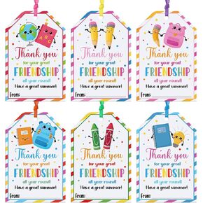 60 Pcs End of School Year Teacher Style Gift Tags with Strings Classroom Thank You Appreciation Gift Tags Graduation Summer Party Favor in Kuwait
