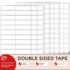 360pcs Pre-Cut Nano Double Sided Tape for Wall 0.79" Mounting Tape Strong Sticky Adhesive Strips Dots Multi-Shape Sticky Pads Putty No Traces - Crafts Poster Decoration Picture Hanging Crafting