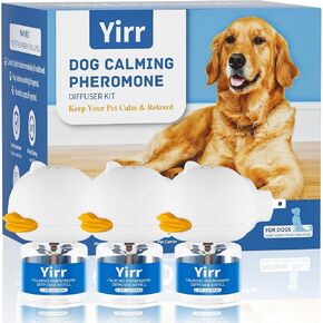 Diffuser DOCFUSER DOG THERAPET ، ناشر الفيرومون للكلاب ، الفيرومونات الكلابية المهدئة ، والاسترخاء فيرومون للكلاب القلق الإجهاد القلق الخدش ، 3 نشر 3 إعادة ملء (48 مل)