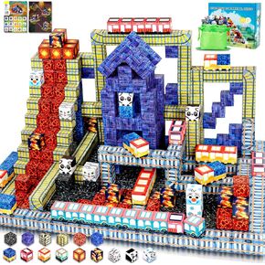 Magnetic Blocks 128Pcs Magnetic Building Blocks, Kids Toys for Boys and Girls Age 3+, Educational Sensory Magnetic Blocks Toys for Kids Birthday Gift
