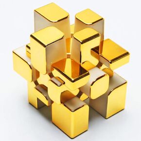 Cuberspeed Cyclone Boys Magnetic Mirror Cube 3x3x3 Metallic Mirror Speed Cube Puzzle Mirror Blocks Magnetic Cube Puzzle Toys (Golden)