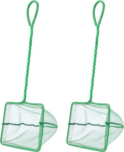 Mogoko 2 Pack Aquarium Net Fish Net, Small Net, Multi-Size Fine Mesh Aquarium Net with Long Plastic Handle for Fish Tank in Saudi Arabia