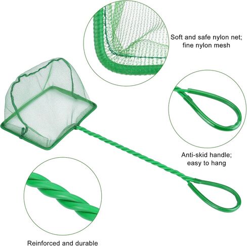 Mogoko 2 Pack Aquarium Net Fish Net, Small Net, Multi-Size Fine Mesh Aquarium Net with Long Plastic Handle for Fish Tank in Saudi Arabia