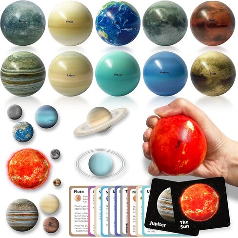 Planets for Kids Solar System Toys 3-5, Solar System for Kids, Space Toy For Kid 5-7, Planet Toys for Kid 3-5, Outer Space Balls, Planet Balls For Children 8-10, Toddler Astronomy Project Kit Planetas in Saudi Arabia