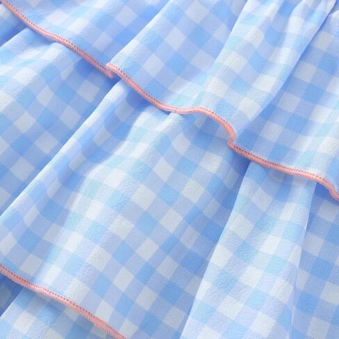 Baby Girl Summer Dress Toddler Girls Clothes Strap Backless Ruffle Plaid Dresses in Kuwait