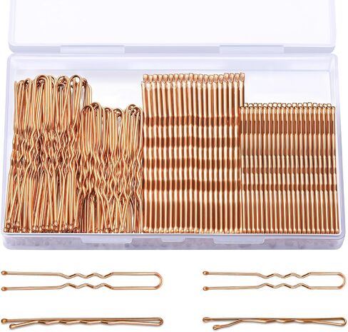 Tsmaddts 200pcs بوبي دبابيس دبابيس الشعر على شكل بني على شكل الكعك الفتيات مع صندوق التخزين ، 2.4in و 2in in Kuwait