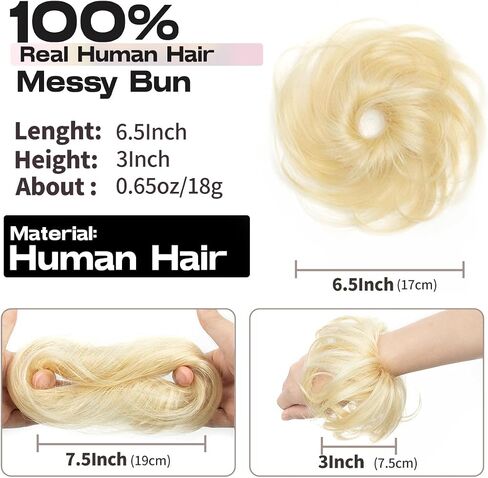 isheeny Messy Bun Hair Piece Children Natural Curly Updo Extension with Elastic Band for Girls - 100% Real Human Hair Tousled Bun Hairstyle - Ponytail Extensions Included Blond 2PCS in Saudi Arabia