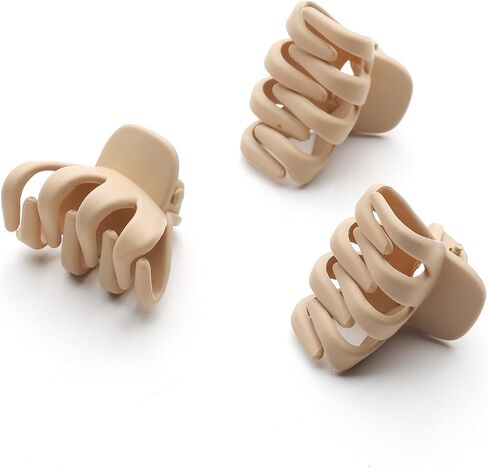 Cobahom 12 Pack Small Hair Claw Clips 1.2 Inch Matte No-Slip Mini Hair Clips for Thin Hair Styling Accessories for Women and Girls (Apricot) in Saudi Arabia