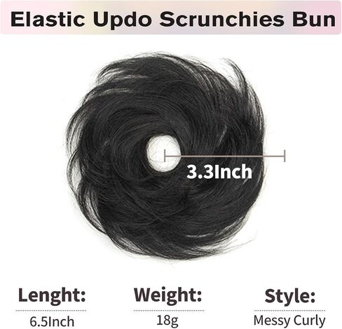 isheeny Messy Bun Hair Piece Children Natural Curly Updo Extension with Elastic Band for Girls - 100% Real Human Hair Tousled Bun Hairstyle - Ponytail Extensions Included Blond 2PCS in Saudi Arabia