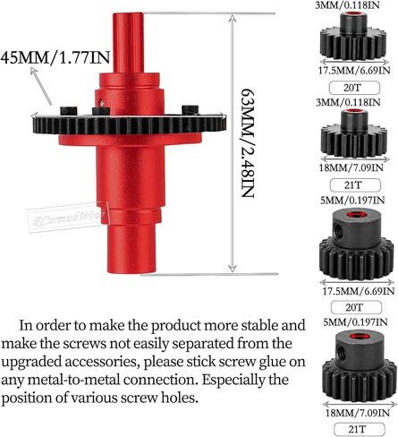 RCArmumbwow RC REARBOX & 54T SPUR GEAR SPIPER BROADS PRODREDS FOR 1/10 KRATON/Outcast 4S V2 ، Senton/Vorteks 223S V4،1/8 TYPHON 223S V4 ، Transimission Cover & 54T Gear W/20T 21T ، Pink ، Pink in Kuwait
