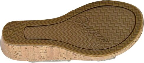 Skechers Women's Beverlee-Smitten Kitten Wedge Sandal, Black/Black, 10 M US in Saudi Arabia