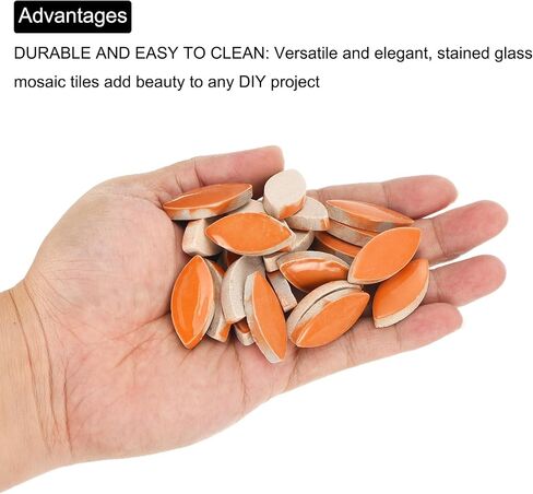 MECCANIXITY 200g Ceramic Mosaic Tiles for Crafts Bulk, Flower Red Ceramic Tiles for Mosaic Kits Garden Stepping Stone Cup Mat in Saudi Arabia