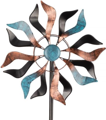 Metal Wind Spinners Outdoor, 21" Dia Colorful Wind Sculpture & Spinner, Large Kinetic Windmill for Garden Yard Patio Decor, 66" Tall in Saudi Arabia